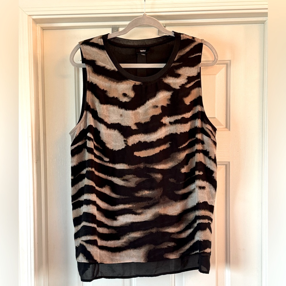 EUC Mossimo Black and Brown Patterned Tank Top